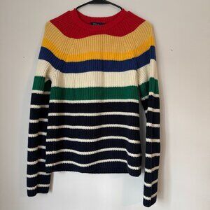 Striped Knit Cotton Sweater